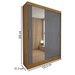 Guarda-Roupa Solteiro Montaro 2 Portas 2 Gavetas Flex Nature/Cinza - Panorama Móveis