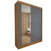 Guarda-Roupa Solteiro Montaro 2 Portas 2 Gavetas Flex Nature/Cinza - Panorama Móveis