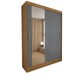 Guarda-Roupa Solteiro Montaro 2 Portas 2 Gavetas Flex Nature/Cinza - Panorama Móveis