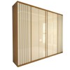 Guarda-Roupa Casal Travelle New 6 Portas 4 Gavetas Ripado 100% Mdf Naturale/Off White - Panorama Móveis