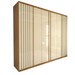 Guarda-Roupa Casal Travelle New 6 Portas 4 Gavetas Ripado 100% Mdf Naturale/Off White - Panorama Móveis