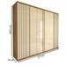 Guarda-Roupa Casal Travelle New 6 Portas 4 Gavetas Ripado 100% Mdf Naturale/Off White - Panorama Móveis