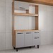 Armário de Cozinha com Balcão Compacta Tina 4 Portas 1 Gaveta Freijó/Cinza - Panorama Móveis