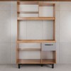 Armário de Cozinha com Balcão Compacta Tina 4 Portas 1 Gaveta Freijó/Cinza - Panorama Móveis