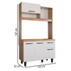 Armário de Cozinha com Balcão Compacta Tina 4 Portas 1 Gaveta Freijó/Branco - Panorama Móveis
