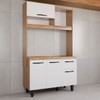 Armário de Cozinha com Balcão Compacta Tina 4 Portas 1 Gaveta Freijó/Branco - Panorama Móveis