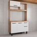 Armário de Cozinha com Balcão Compacta Tina 4 Portas 1 Gaveta Freijó/Branco - Panorama Móveis
