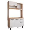 Armário de Cozinha com Balcão Compacta Tina 4 Portas 1 Gaveta Freijó/Branco - Panorama Móveis