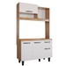 Armário de Cozinha com Balcão Compacta Tina 4 Portas 1 Gaveta Freijó/Branco - Panorama Móveis