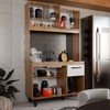 Armário de Cozinha com Balcão Compacta Tina 4 Portas 1 Gaveta Freijó/Branco - Panorama Móveis