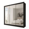 Guarda-Roupa Casal Giulia Slim 3 Portas 3 Gavetas com Espelho Preto - Panorama Móveis