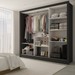 Guarda-Roupa Casal Giulia Slim 3 Portas 3 Gavetas com Espelho Preto - Panorama Móveis