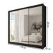 Guarda-Roupa Casal Giulia Slim 3 Portas 3 Gavetas com Espelho Preto - Panorama Móveis