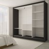 Guarda-Roupa Casal Giulia Slim 3 Portas 3 Gavetas com Espelho Preto - Panorama Móveis