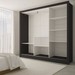 Guarda-Roupa Casal Giulia Slim 3 Portas 3 Gavetas com Espelho Preto - Panorama Móveis