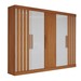 Guarda Roupa Casal Prince 5 Portas 2 Gavetas Freijo/Off White - Panorama Móveis