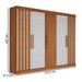 Guarda Roupa Casal Prince 5 Portas 2 Gavetas Freijo/Off White - Panorama Móveis