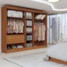 Guarda-Roupa Casal Prince 5 Portas 2 Gavetas com Espelho Freijó/Off White - Panorama Móveis