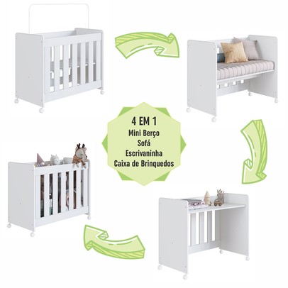 Berço Evolutivo 4 em 1 Branco - Completa Móveis