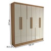 Guarda-Roupa Casal Risk 6 Portas 3 Gavetas 100% Mdf Cinamomo/Off White - Panorama Móveis