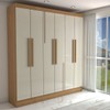 Guarda-Roupa Casal Risk 6 Portas 3 Gavetas 100% Mdf Cinamomo/Off White - Panorama Móveis