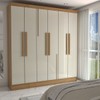 Guarda-Roupa Casal Risk 6 Portas 3 Gavetas 100% Mdf Cinamomo/Off White - Panorama Móveis