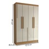 Guarda-Roupa Solteiro Risk 4 Portas 3 Gavetas 100% Mdf Cinamomo/Off White - Panorama Móveis