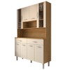 Armário de Cozinha Kit 8 Portas 2 Gavetas com Vidro Freijó/Soft - Panorama Móveis