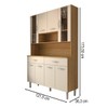 Armário de Cozinha Kit 8 Portas 2 Gavetas com Vidro Freijó/Soft - Panorama Móveis