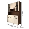 Armário de Cozinha Kit 8 Portas 2 Gavetas com Vidro Nogueira/Off White - Panorama Móveis