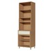 Paneleiro Condessa 4 Portas 1 Gavetas com Vidro 100% Mdf Carvalho/Greige - Nesher