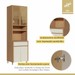 Paneleiro Condessa 4 Portas 1 Gavetas com Vidro 100% Mdf Carvalho/Greige - Nesher