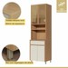 Paneleiro Condessa 4 Portas 1 Gavetas com Vidro 100% Mdf Carvalho/Greige - Nesher