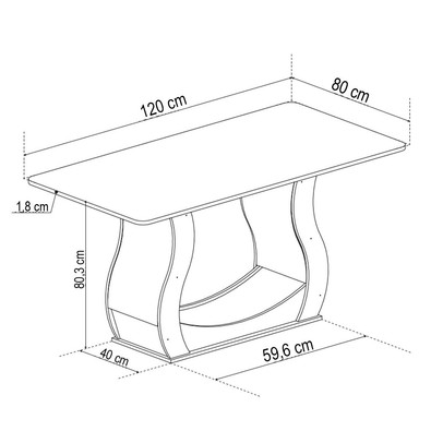 Mesa de Jantar 4 Lugares Lana Mel/Preto - Viero Móveis