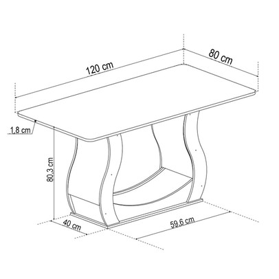 Mesa de Jantar 4 Lugares Opala Mel/Bege - Viero Móveis