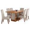 Mesa de Jantar 6 Lugares Opala Mel/Bege - Viero Móveis
