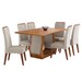 Mesa de Jantar 6 Lugares Opala Mel/Bege - Viero Móveis