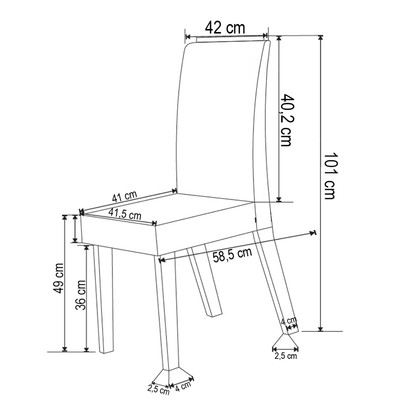 Mesa de Jantar 4 Lugares Vang - Viero Móveis Mel/Preto - Viero Móveis