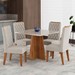 Mesa de Jantar 4 Lugares Vang com Vidro Mel/Bege/Off White - Viero Móveis