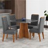 Mesa de Jantar 4 Lugares Vang com Vidro Mel/Cinza/Grafite - Viero Móveis