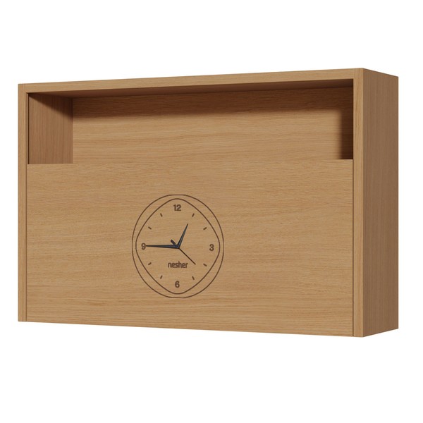 Armário Aéreo Cozinha Condessa 1 Porta com Relógio 100% Mdf Carvalho/Greige - Nesher