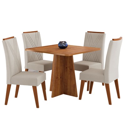 Mesa de Jantar 4 Lugares Street Mel/Bege - Viero Móveis