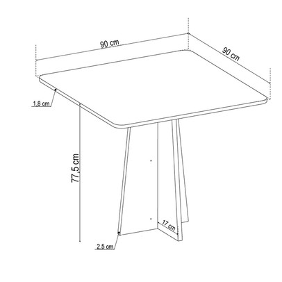 Mesa de Jantar 4 Lugares Street Mel/Bege - Viero Móveis