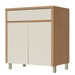 Balcão de Cozinha Condessa 2 Portas 1 Gaveta 100% Mdf Carvalho/Greige - Nesher