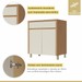 Balcão de Cozinha Condessa 2 Portas 1 Gaveta 100% Mdf Carvalho/Greige - Nesher
