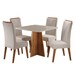 Mesa de Jantar 4 Lugares Street com Vidro Mel/Bege/Off White - Viero Móveis