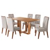 Mesa de Jantar 6 Lugares Coxilha Mel/Bege - Viero Móveis