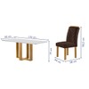Mesa de Jantar 6 Lugares Isadora Carolina com Vidro Cinamomo/Off White/Marrom - Cel Móveis