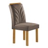 Mesa de Jantar 6 Lugares Isadora Carolina com Vidro Cinamomo/Off White/Bege Escuro - Cel Móveis