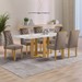 Mesa de Jantar 6 Lugares Isadora Carolina com Vidro Cinamomo/Off White/Bege Escuro - Cel Móveis